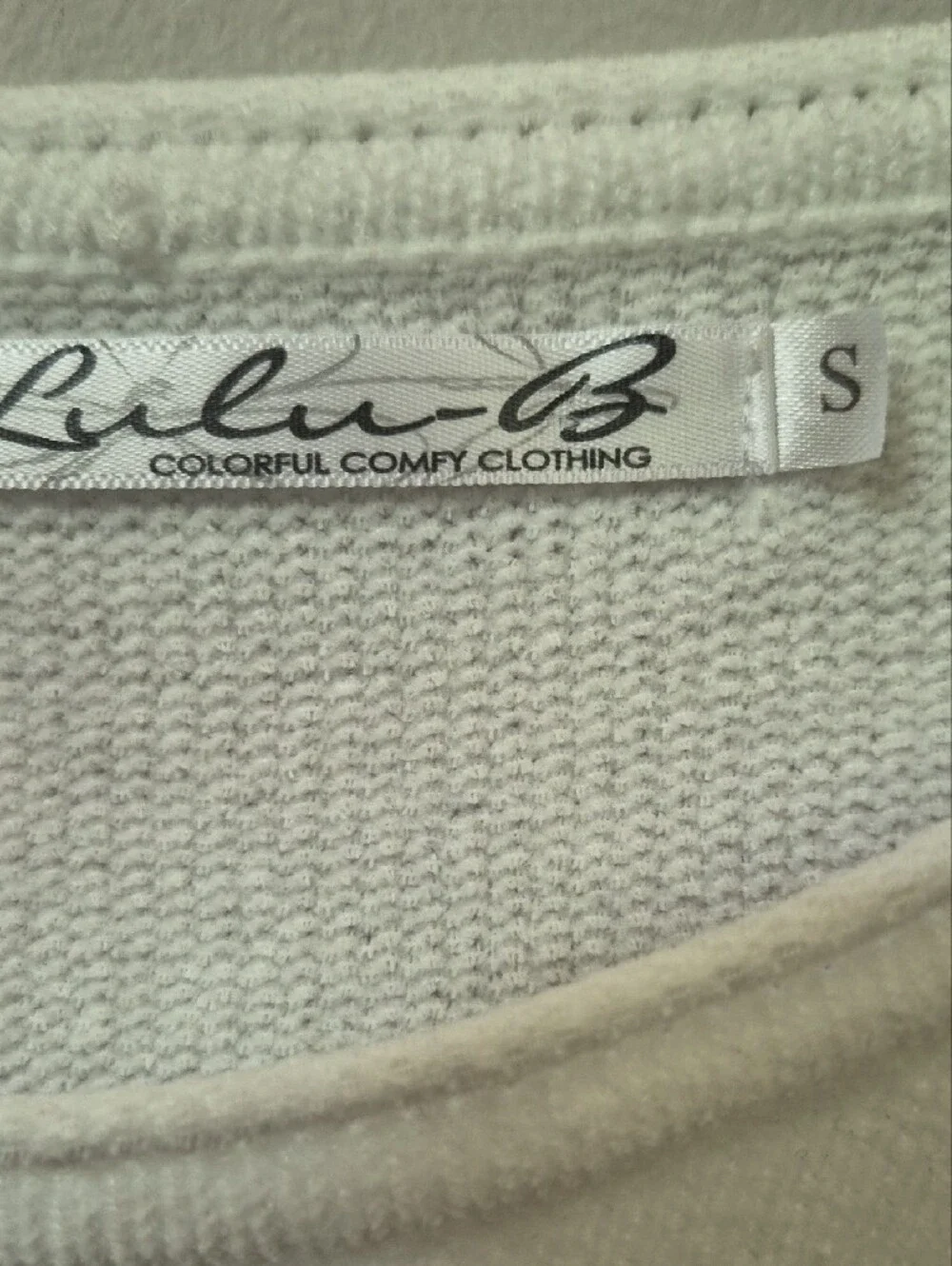 Lulu-B White Chenille Sweater Womens S 